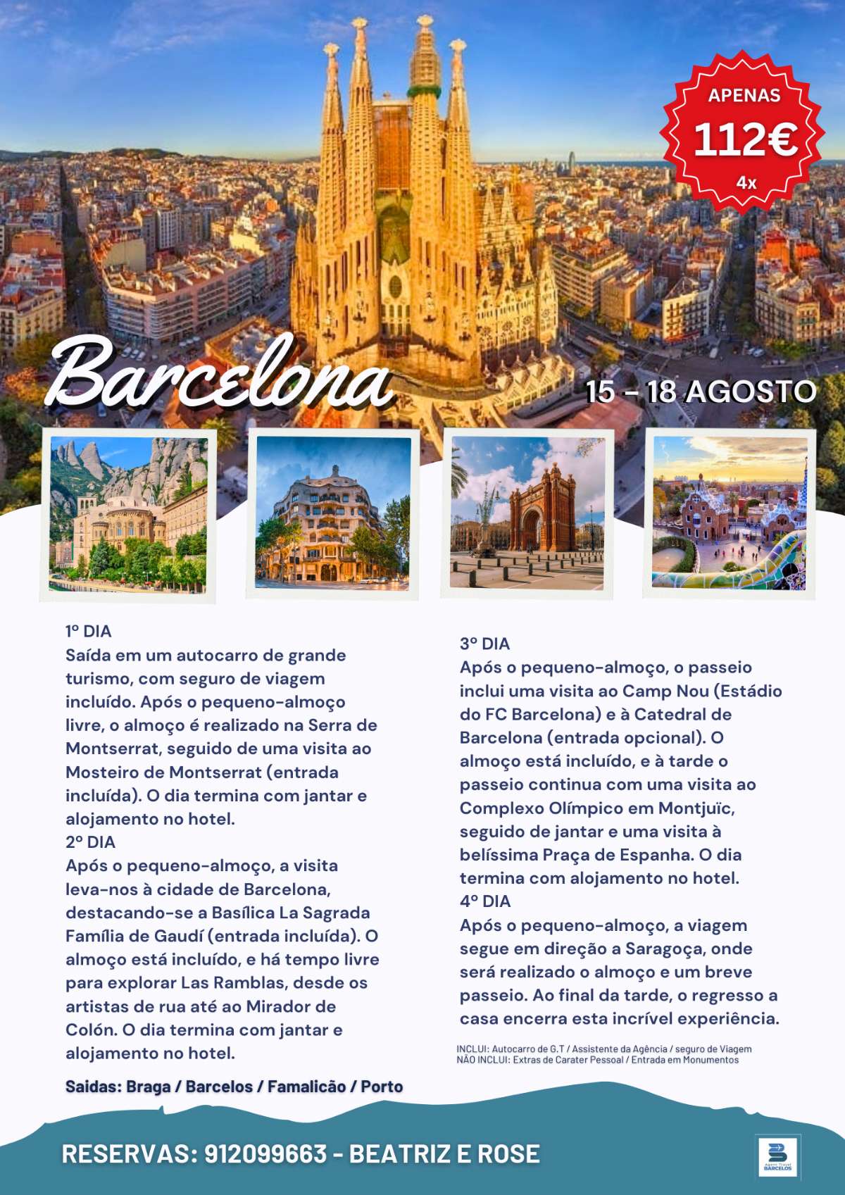 BARCELONA - 4 DIAS E 3 NOITES