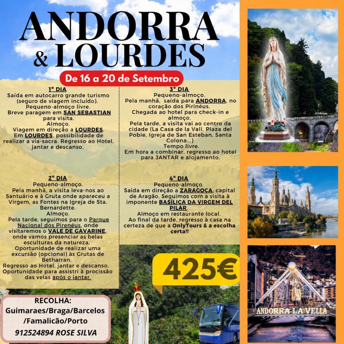 ANDORRA E LOURDES/ SAN SEBASTIAN - De 16 a 20 de Setembro