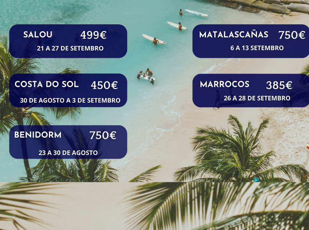 Viagens confirmadas com saídas do Sul!